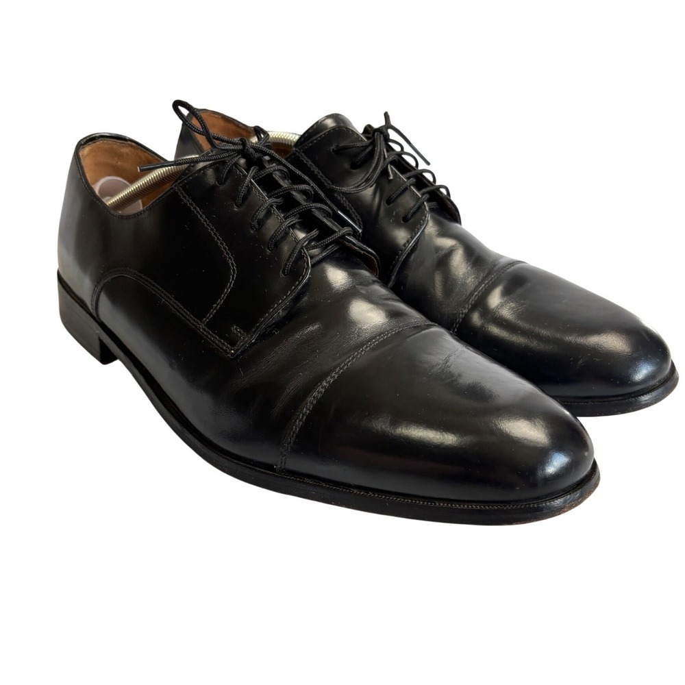 Florsheim Cap Toe Derby Shoes Mens 13 D Black Leather Lace Up Dress Loafer